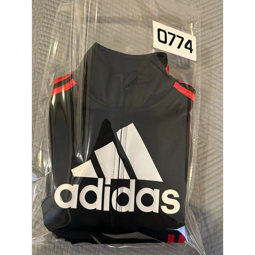 Adidas Toddler Boys Black Red 2 Piece Track Suit Set AG0387N Size 24M NWT